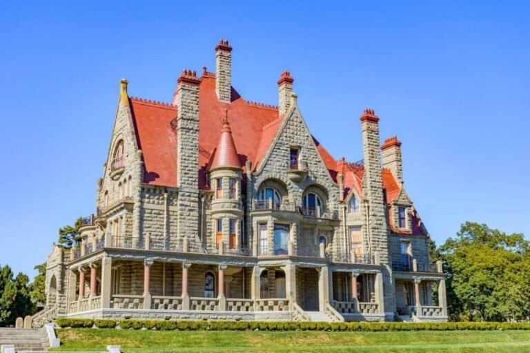 Craigdarroch Castle with its Victorian-era architecture, ornate interiors, and stunning city views